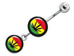 Banane de nombril acier logos Rasta