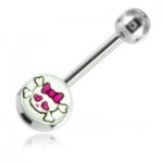 Piercing banane de nombril acier logo Dead Kitty