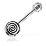 Piercing banane de nombril acier logo Spirale