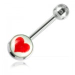 Piercing banane de nombril acier logo Coeur