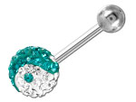 Banane de nombril Crystal Chic Yin Yang Aiguemarine