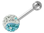 Banane de nombril Crystal Chic Yin Yang Bleu clair