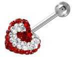 Piercing banane de nombril Crystal Chic Coeur Spirale