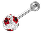 Banane de nombril Crystal Chic Fleur Rouge et noir