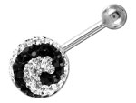 Piercing banane de nombril Crystal Chic Boule Spirale