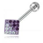 Piercing banane de nombril Crystal Chic Purple Mix