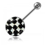 Piercing banane de nombril Crystal Chic Damier iris�