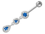 Banane de nombril Crystal Chic Drop Bleu