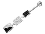 Banane de nombril Crystal Chic plaques Noir et Blanc