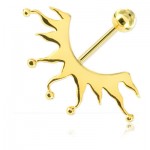 Piercing banane de nombril plaqu� or Demi Soleil Tribal