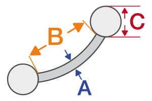 Micro-barbell courbe avec boules