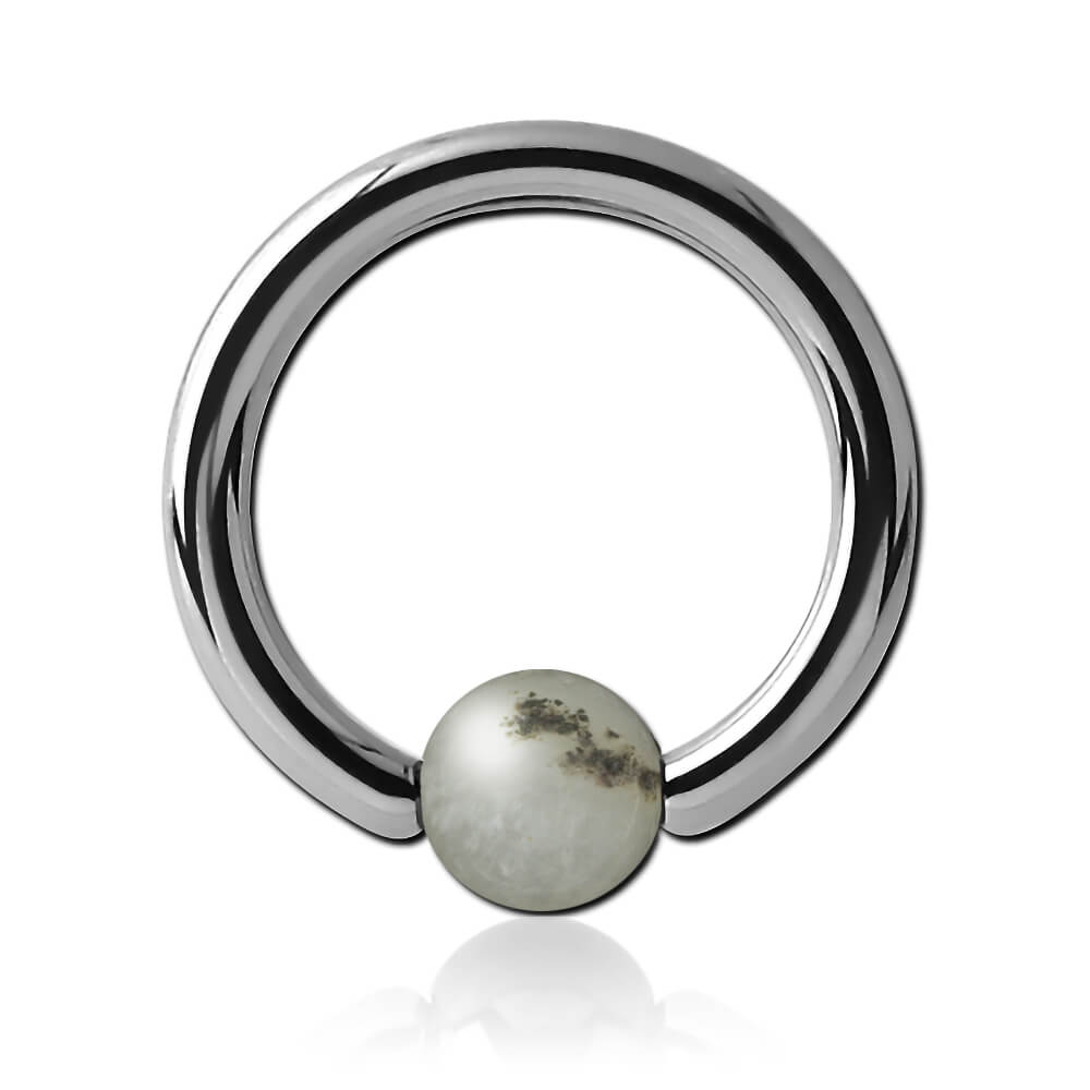 Anneau titane avec boule pierre Amazonite