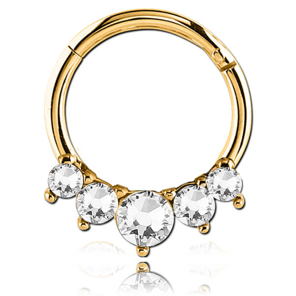 Anneau plaqué or 14k clicker Fanya