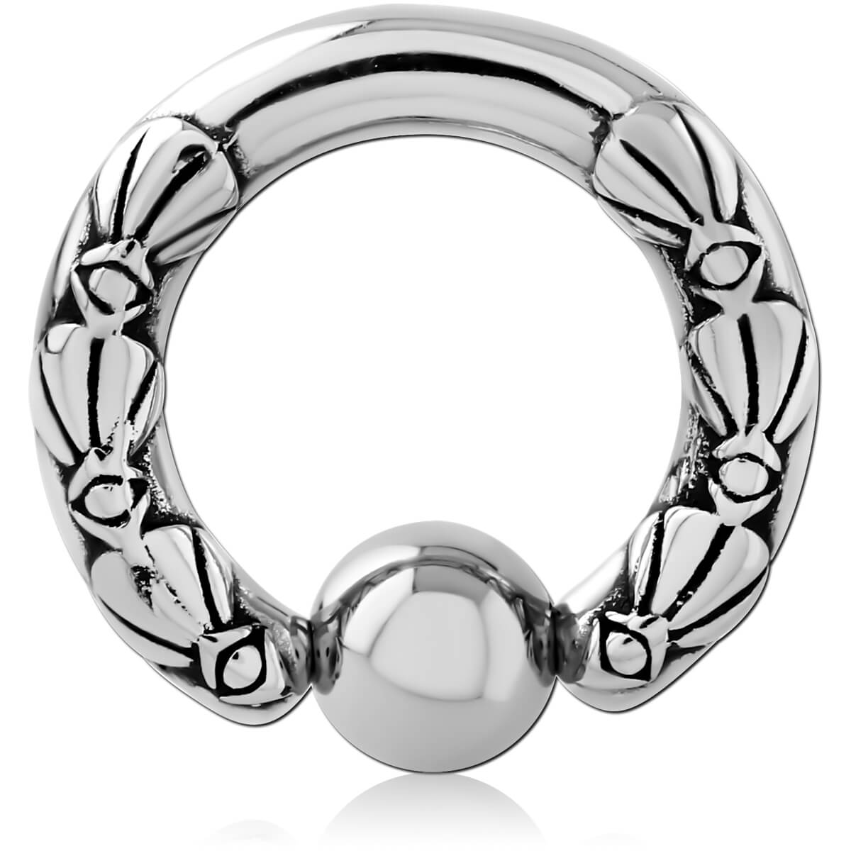 Anneau boule acier Pétales