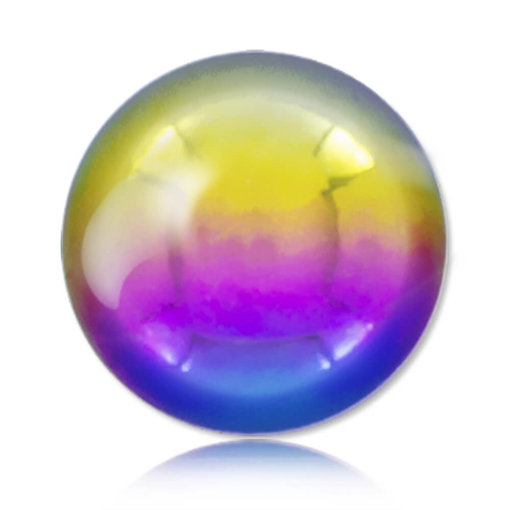 Boule vissable acier anodisé arc-en-ciel pour tige 1.2mm