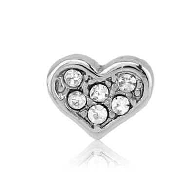 Coeur acier et strass pour 1.2mm