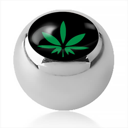 Boule acier logo Cannabis fond noir pour 1.2mm