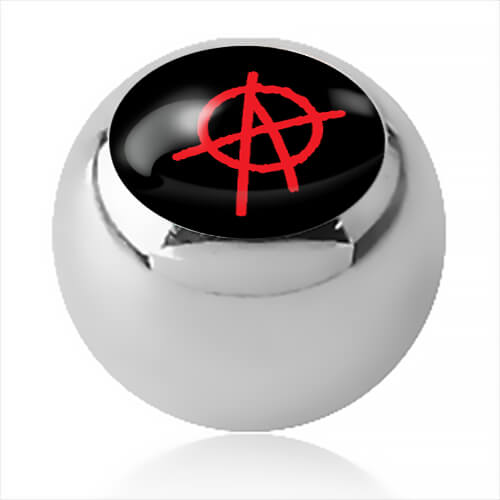 Boule acier logo Anarchie pour 1.2mm