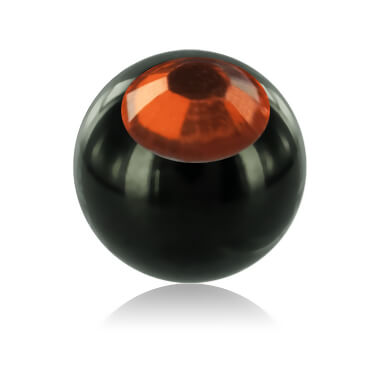 Mini boule acier noir strass pour 1.2mm