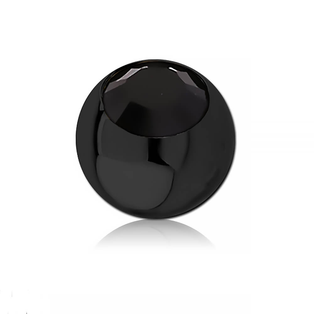 Boule acier noir strass pour 1.2mm - XSN001