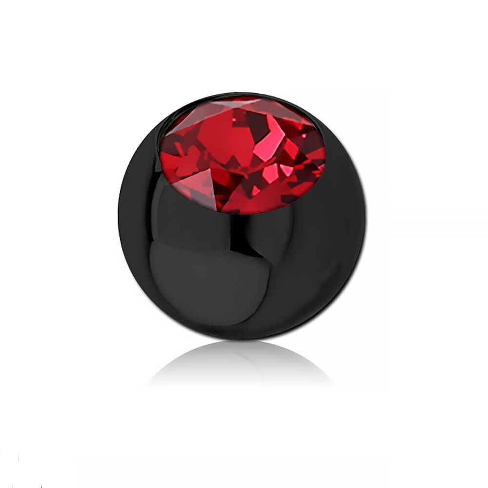 Boule acier noir strass pour 1.2mm