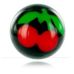 Boule acrylique noire Cerises pour 1.6mm