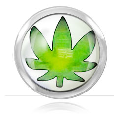 Boule acier logo Cannabis fond blanc pour 1.6mm