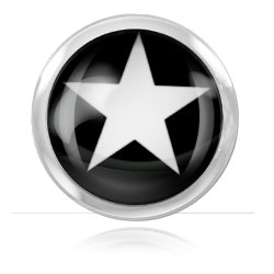 Boule acier logo Étoile blanche pour 1.6mm