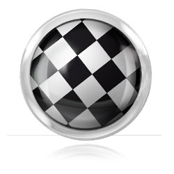 Boule acier logo Damier pour 1.6mm