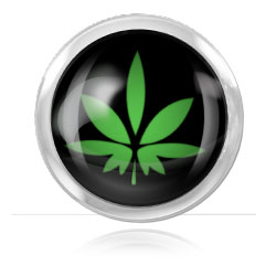 Boule acier logo Cannabis fond noir pour 1.6mm