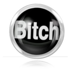 Boule acier logo Bitch fond noir pour 1.6mm