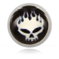 Boule acier logo Skull in fire pour 1.6mm