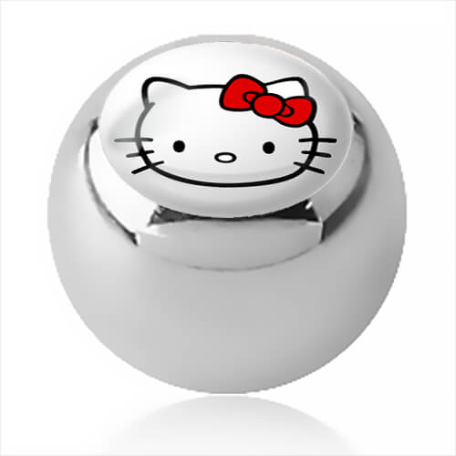 Boule acier logo Hello Kitty fond blanc pour 1.6mm