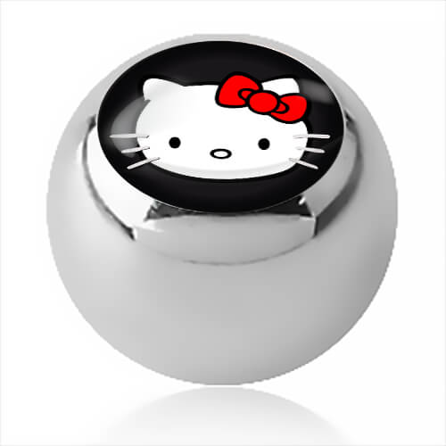 Boule acier logo Hello Kitty fond noir pour 1.6mm