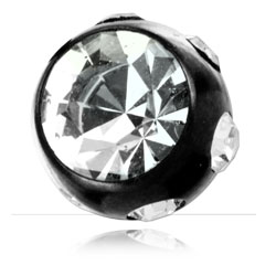 Boule acier noir multistrass pour 1.6mm