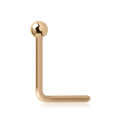 Stud de nez en L Or 14k avec boule 1.5mm