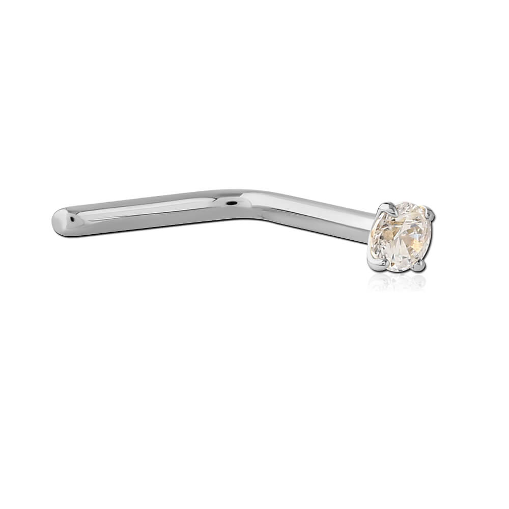 Stud de nez en L acier avec Zirconium rond 2mm