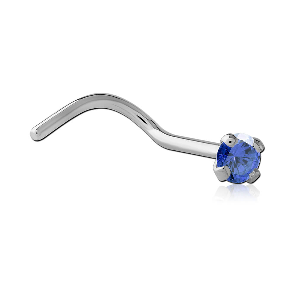 Stud de nez acier cristal de Swarovski griffé 2mm