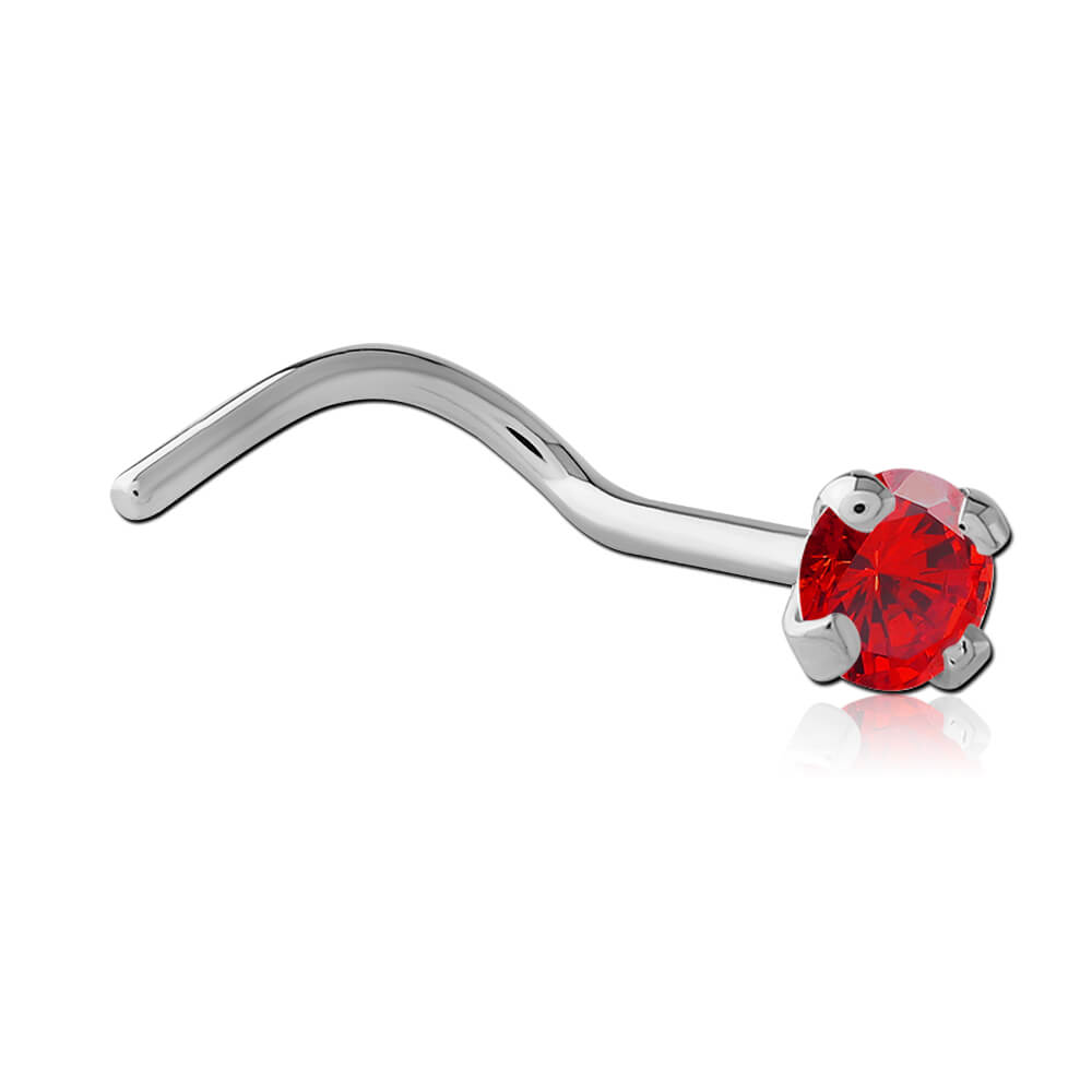 Stud de nez acier cristal de Swarovski griffé 2.5mm