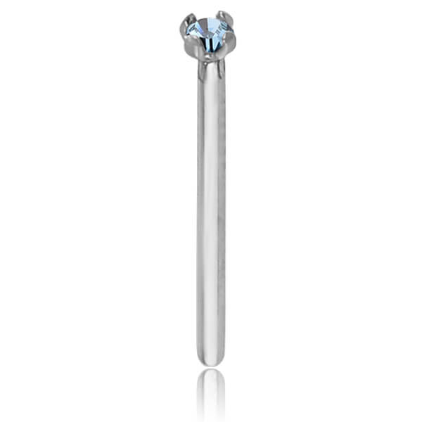 Clou de nez acier cristal de Swarovski griffé 2mm