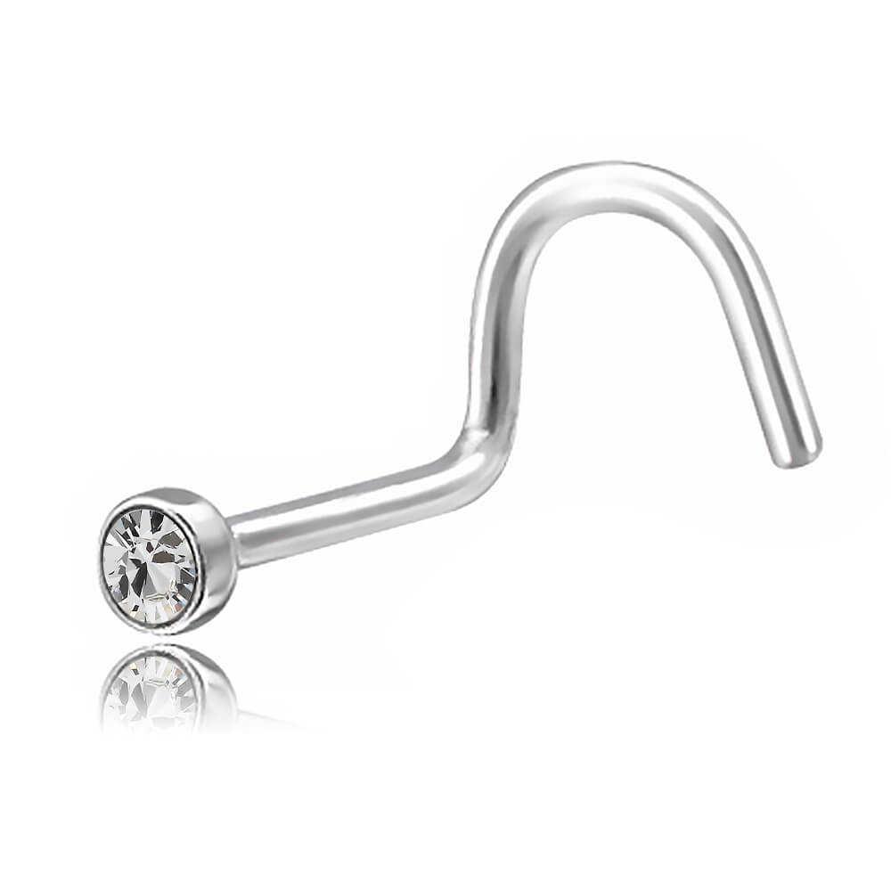 Stud de nez acier mini cristal 1.95mm