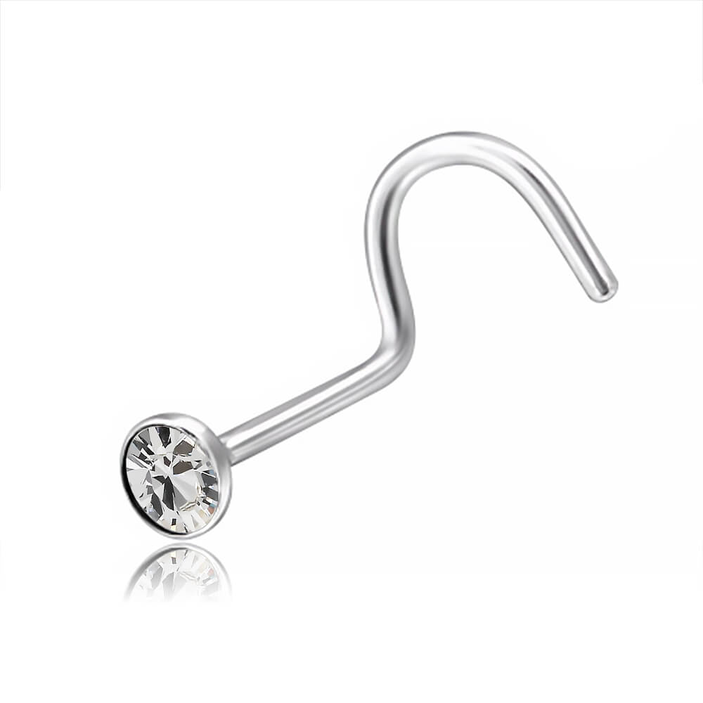 Stud de nez acier cristal 2.3mm