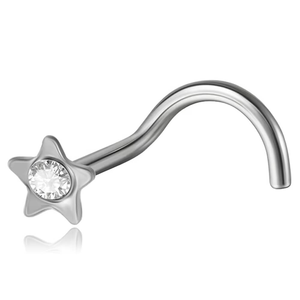 Stud de nez acier Étoile Cristal