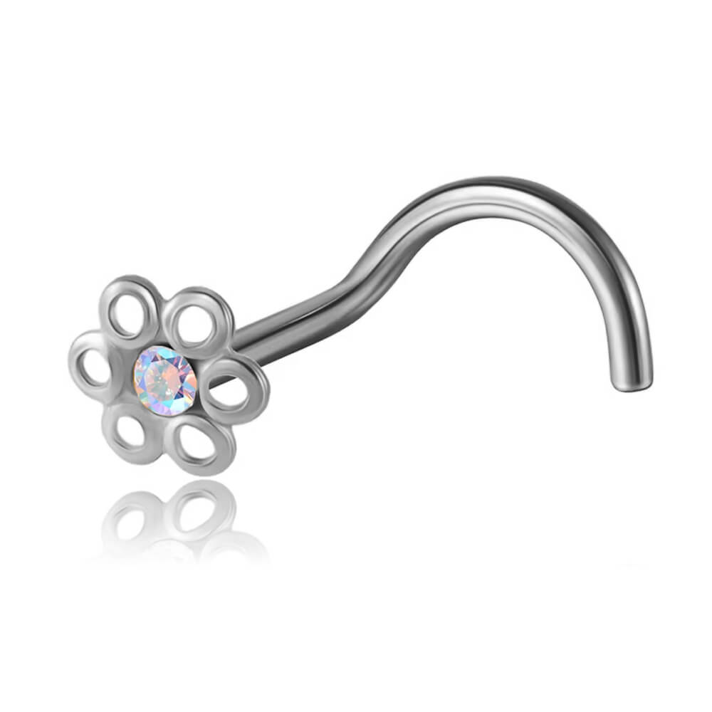 Stud de nez acier Fleur Boréale