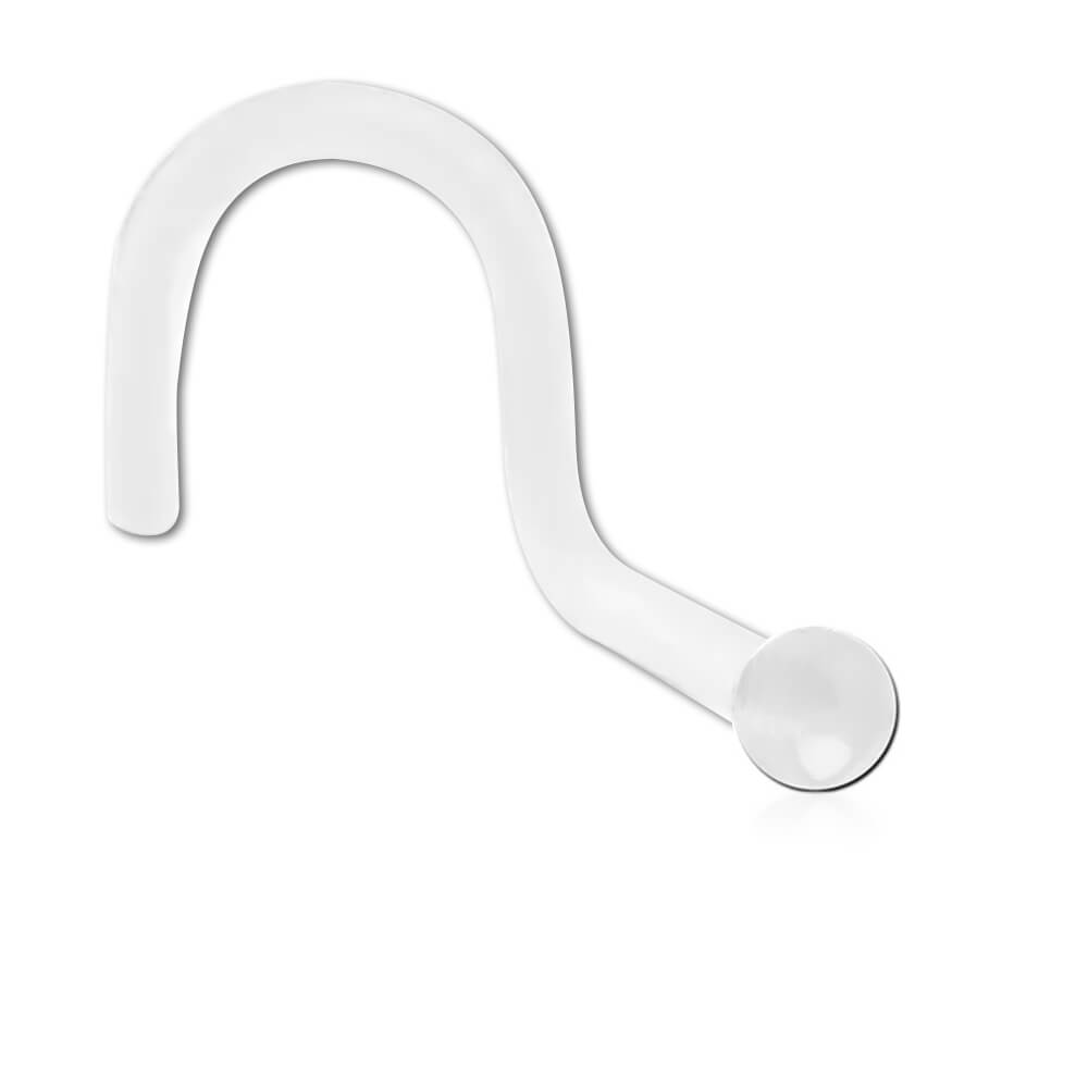 Stud de nez Biosafe transparent avec boule 1.5mm piercing invisible