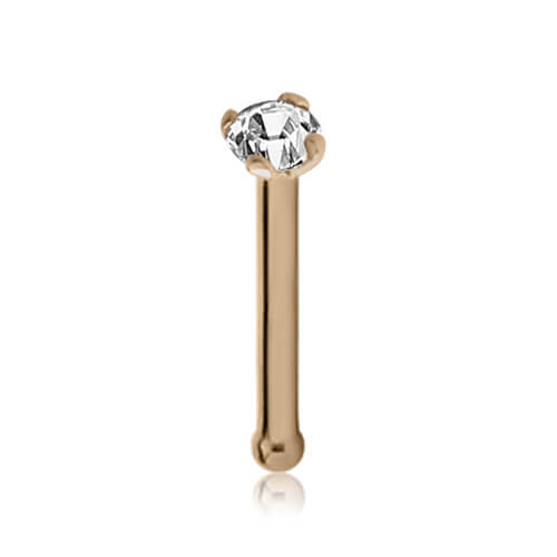 Bone de nez plaqué or 14k Cristal 1.5mm