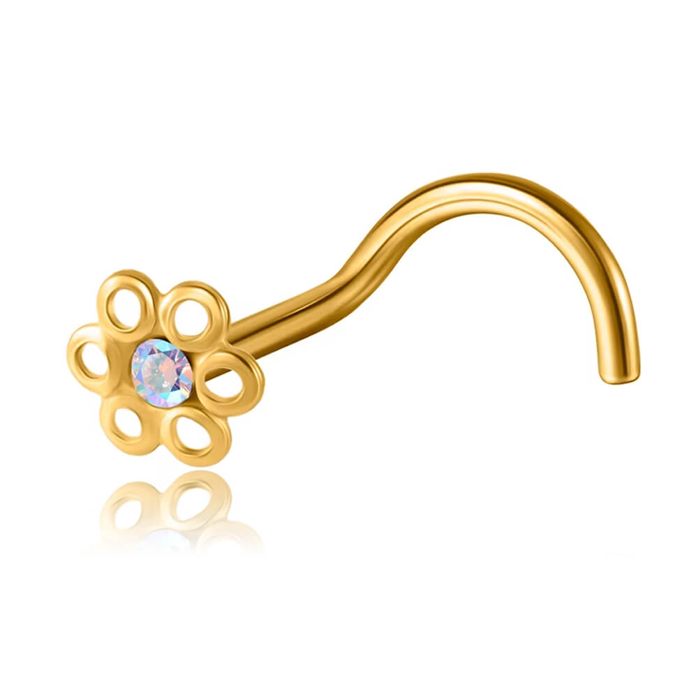 Stud de nez plaqué or 18k Fleur Boréale
