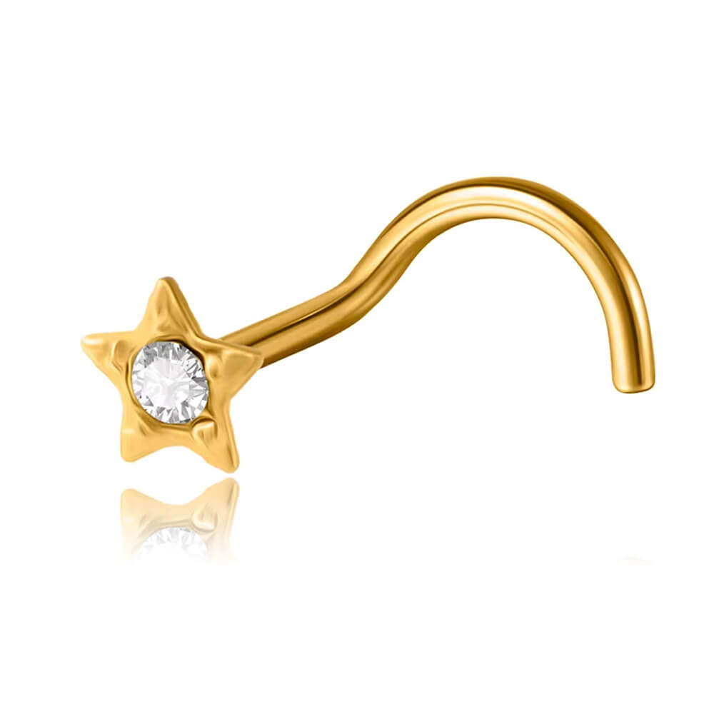 Stud de nez plaqué or 18k Starfish