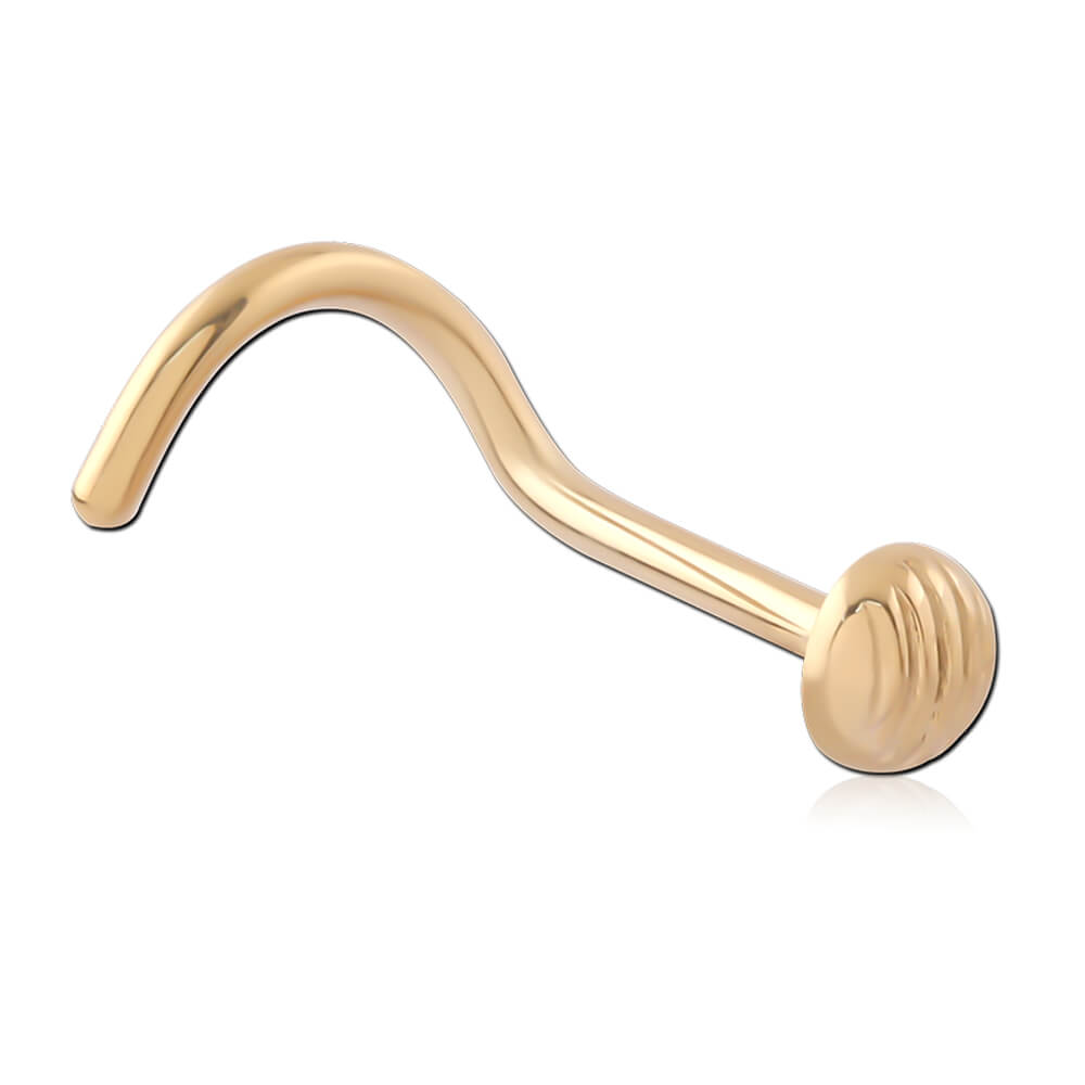 Stud de nez plaqué or 18k Striped Dome