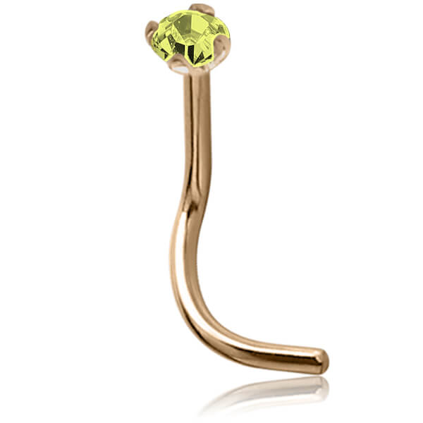 Stud de nez or 14k Saphir Jaune 2mm